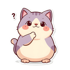 Fototapeta premium Cute Kawaii Cat Sticker Set with Adorable Expressions Series