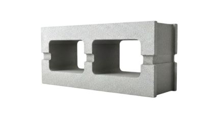 Gray Concrete Masonry Block with Two Openings