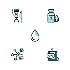 Personalized Nutrition and DNA-Based Diet Concept Line Art.