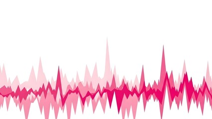 Heartbeat pattern graphic with pink and red tones on white background