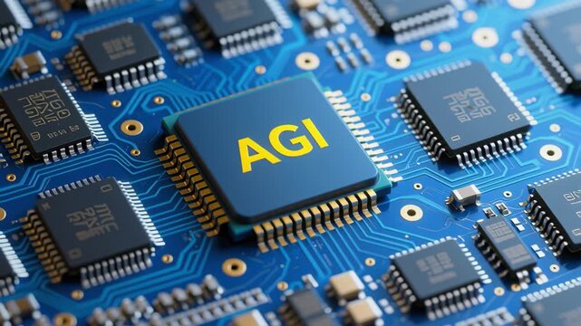 Artificial general intelligence chip showcasing agi power in autonomous software development with deep learning technology and ai automation agentic systems powering advanced llm capabilities