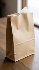 Brown Paper Lunch Bag on Table 39.