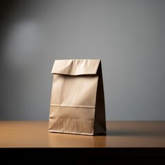 Brown Paper Lunch Bag on Table 41.