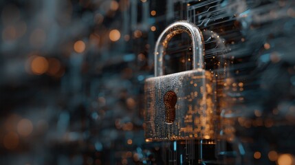 Digital padlock representing cybersecurity and data protection