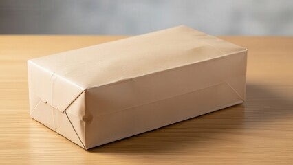 Brown Paper Wrapped Rectangular Package.