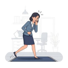 Businesswoman Exercising in Office Setting.