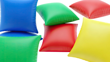 Colorful Stack of Square Cushions