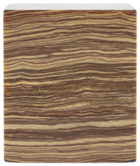 Square wooden texture sample with distinct dark and light grain lines isolated on a transparent background