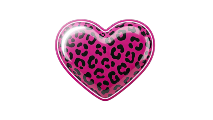 Pink Leopard Print Heart