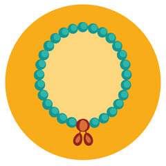 Obraz premium Vibrant turquoise beaded bracelet on yellow background