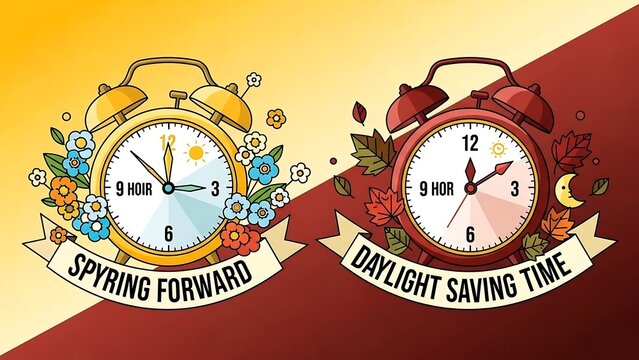 Daylight Saving Time Concept Illustration.