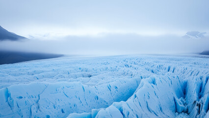Obraz premium Glacier aesthetic emphasizing stunning blue ice cavern with reflective water surface