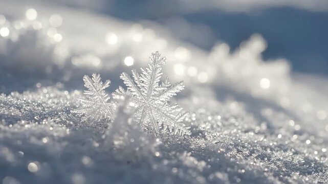 Abstract Ice Patterns Artistic, slightly abstract shot highlighting the unique and symmetrical patterns created by ice crystals, perhaps with shallow depth of field and soft lighting.