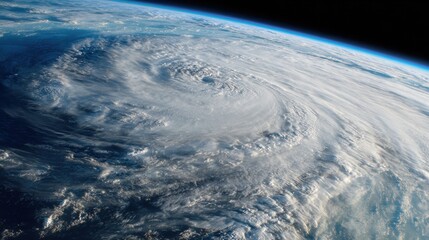 Earths powerful hurricane storm viewed from space