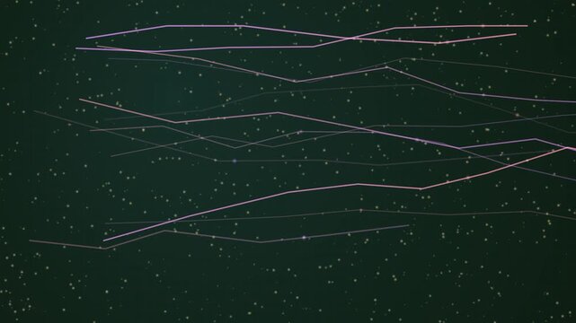 Intricate glowing lines connect across a dark, abstract background