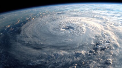 Massive hurricane from outer space view