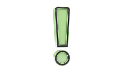 Green 3D Exclamation Mark
