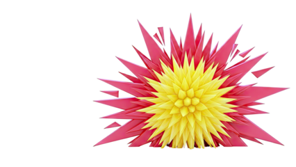 Abstract Starburst Explosion with Red and Yellow Geometric Shapes