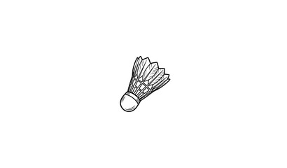 Badminton Shuttlecock Doodle Hand Drawn Outline Vector Icon