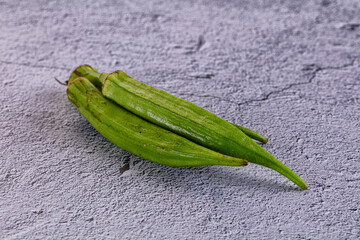 Fresh green bamia - okra vegetable