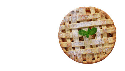 Circular cookie biscuit with a green object inside, set against a bright, clean, and minimal presentation plain white background and png