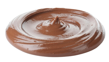 Round brown and white swirled candy or caramel with a smooth surface, light reflecting off the top of it object on white and png