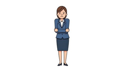 Confident Businesswoman in Formal Attire Standing.
