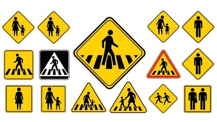 Safety first: a visual guide to various pedestrian and school crossing warning signs