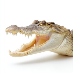 Obraz premium Close-Up of Crocodile Head Displaying Sharp Teeth and Unique Features in Natural Setting