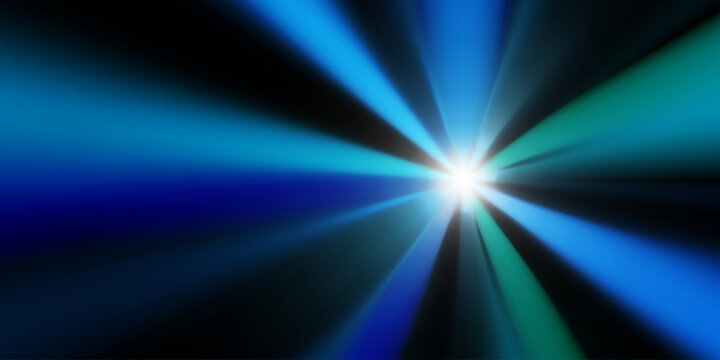 Beautiful abstract background, blue and green rays of light