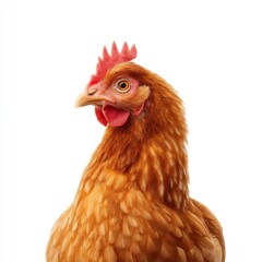 Fototapeta premium Close-Up Portrait of a Vibrant and Lively Hen with Striking Features and Warm Coloration