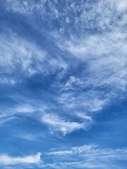 
Blue sky with cirrus clouds above