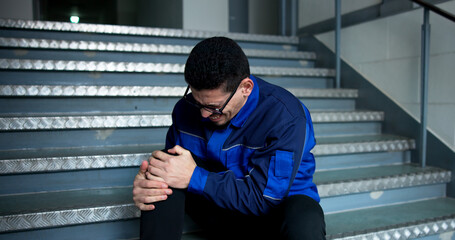 Worker Injured On Stairs At Workplace Due To Slippery Conditions