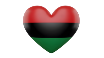 A heart shaped symbol with red, black and green colors on isolated transparent background