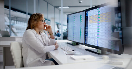 Frustrated Nurse In Hospital Struggles With Technology