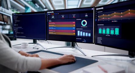 Cybersecurity Investigator Woman Analyzes Online Attacks