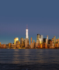 Obraz premium New York city. New York skyline Manhattan. New York landmark cityscape. New York iconic panorama. NYC with Manhattan at night.