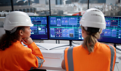 Latina Woman Leading Industrial Automation System Monitoring Oil Pipeline