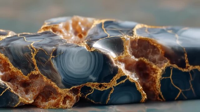 High End Marble Texture with Kintsugi Gold Foil Details