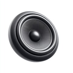 High-Quality Black Round Speaker with Metal Mesh and Textured Surface for Music Lovers and Audiophiles