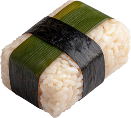 Sushi rice block seaweed wrap minimalist food concept