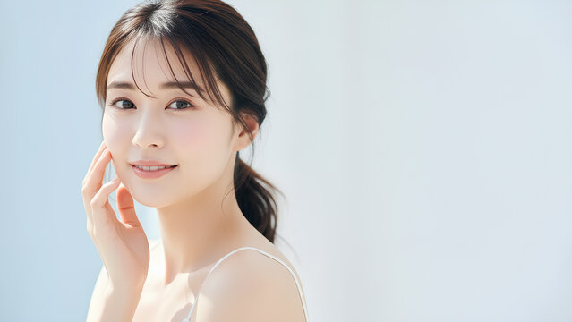 透明感のある女性の美容ポートレート