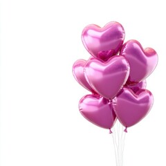 Pink Heart-Shaped Balloons Floating with Elegance and Joy for Celebratory Occasions and Special Moments