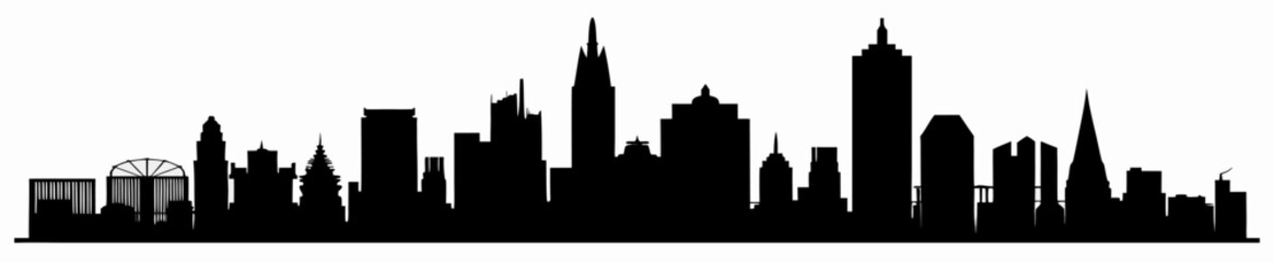 Modern City Skyline Silhouette Vector Illustration