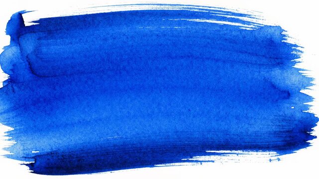 Vibrant blue watercolor brushstroke, indigo to cerulean, fluidly spreads on pristine white background with soft studio light, organic texture. Concept of freshness, clarity, and innovation
