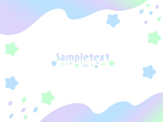 可愛いグラデーションの星のフレーム　七夕の背景