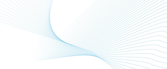 Vector modern blue wave business design with flowing technology concept