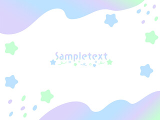 可愛いグラデーションの星のフレーム　七夕の背景