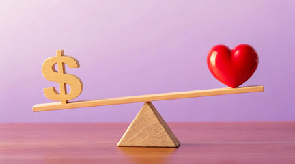 Balancing Money and Love A Conceptual Illustration of Priorities