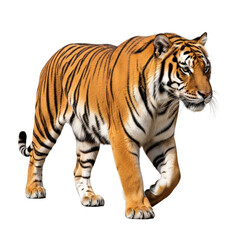 Obraz premium Majestic Tiger Prowling on Black Background